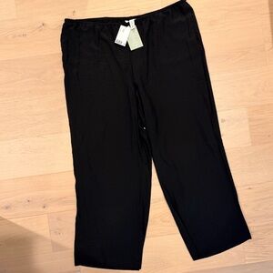 H&M Black Drawstring Waist Wide-Leg Pants